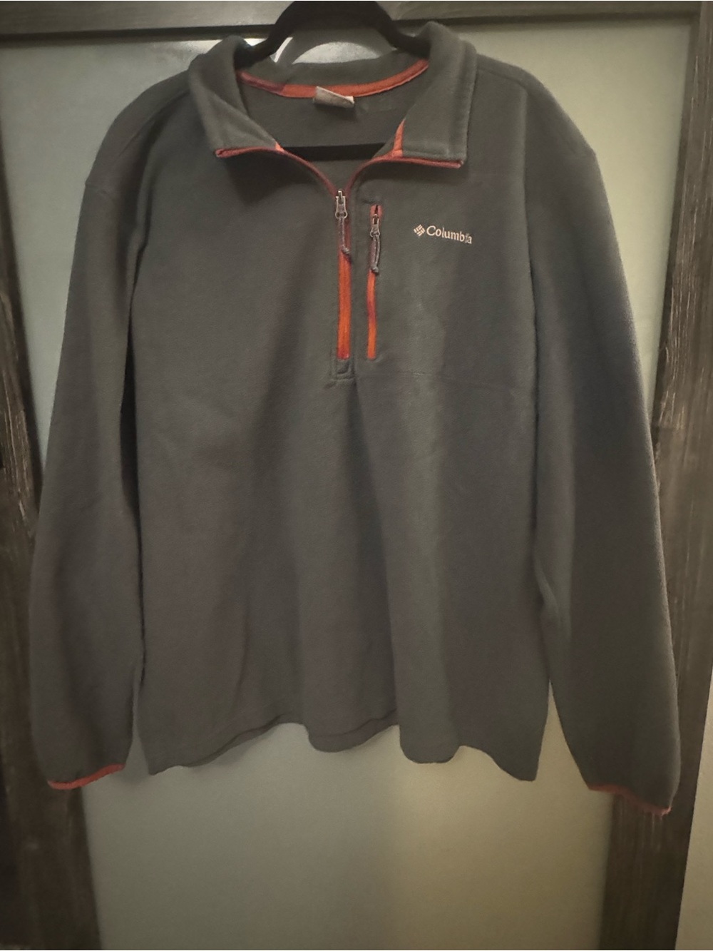 Columbia Dark Gray Fleece with Orange Trim